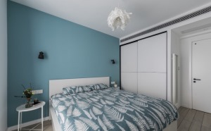 惠州景欣装饰灰白主色调-150平北欧三居卧室效果图