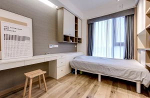 惠州景欣装饰95㎡北欧嵌入式收纳小三房卧室效果图