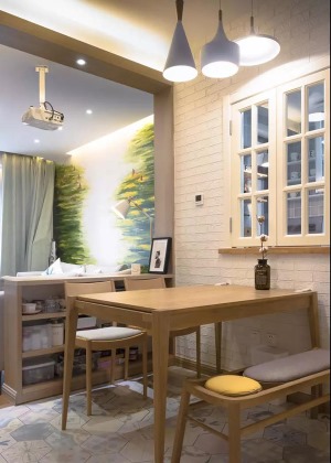 惠州景欣装饰88㎡两居室小户型，治愈系+简约原木效果图