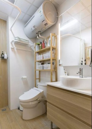 惠州景欣装饰88㎡两居室小户型，治愈系+简约原木卫生间效果图