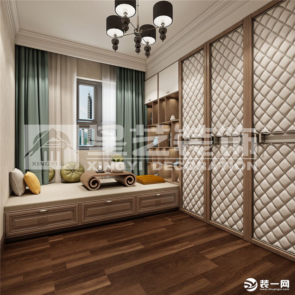 呼和浩特新华联时尚新中式150平米中式风格地板