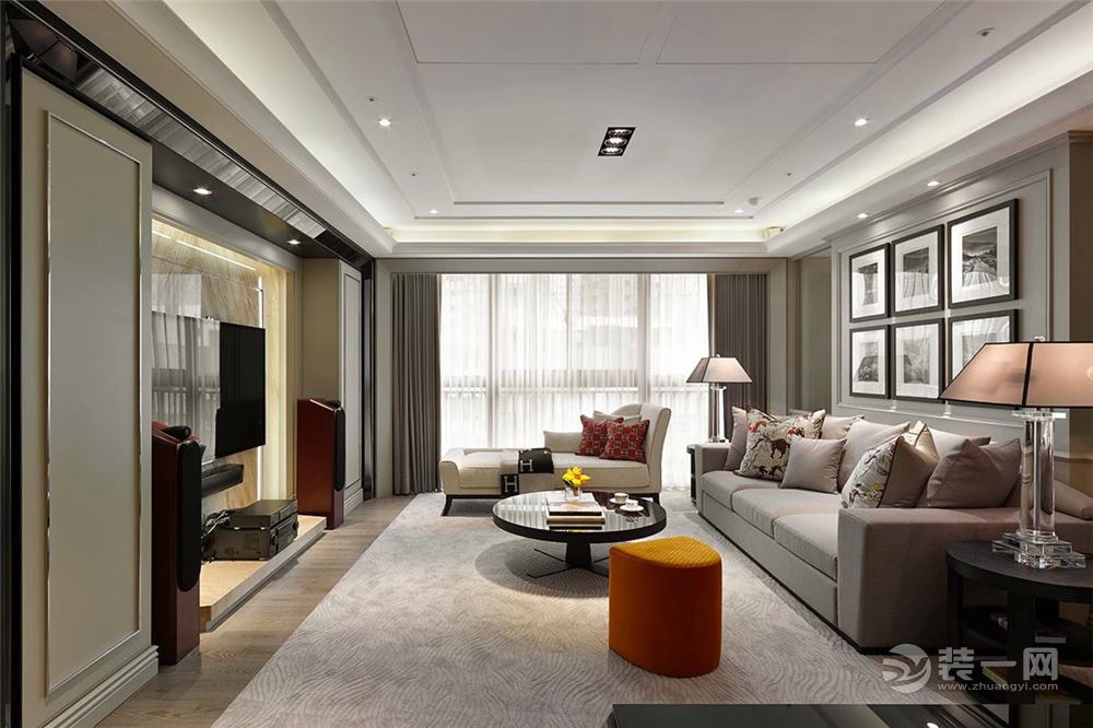 146平现代风格三居室客厅装修设计