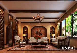 郑州龙发装饰雅宝东方国际220平方四室两厅装修案例效果图