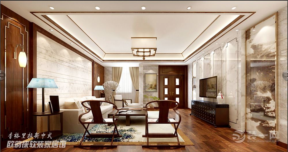 香格里拉 复式 新中式风格 家庭厅