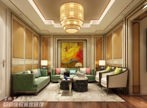 香格里拉 复式 新中式风格 会客厅
