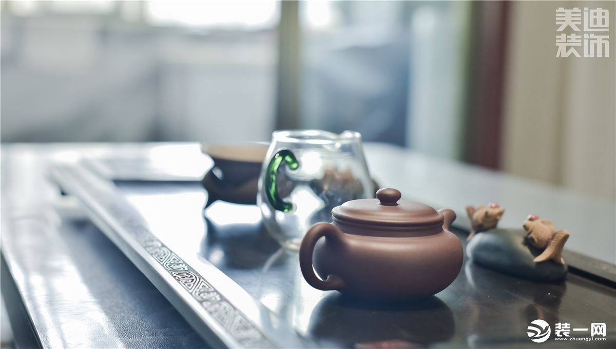 楚天逸品300㎡新中式风格案例实拍图--茶室
