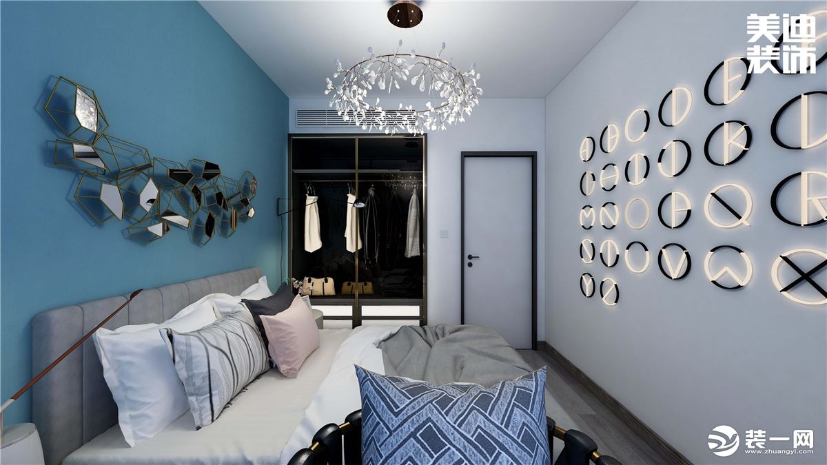 滨江中心城117平方米现代轻奢风格案例效果图--卧室