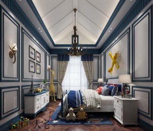 青竹园1000平米法式独栋装修案例效果图--卧室