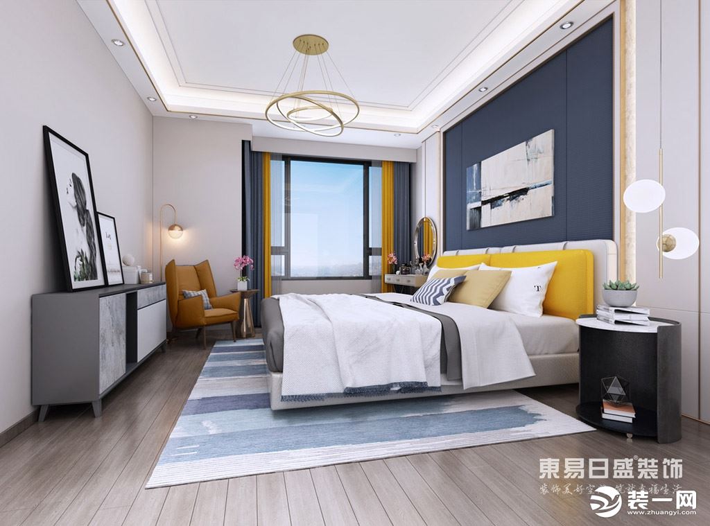 中惠新城140平三房二厅现代轻奢主卧装修效果图