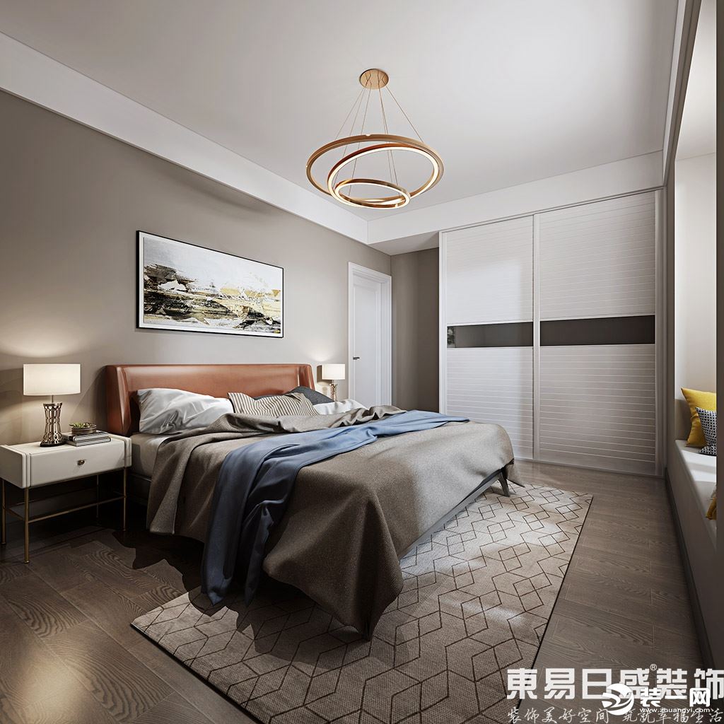 锦江花园117平三房二厅现代轻奢卧室装修效果图