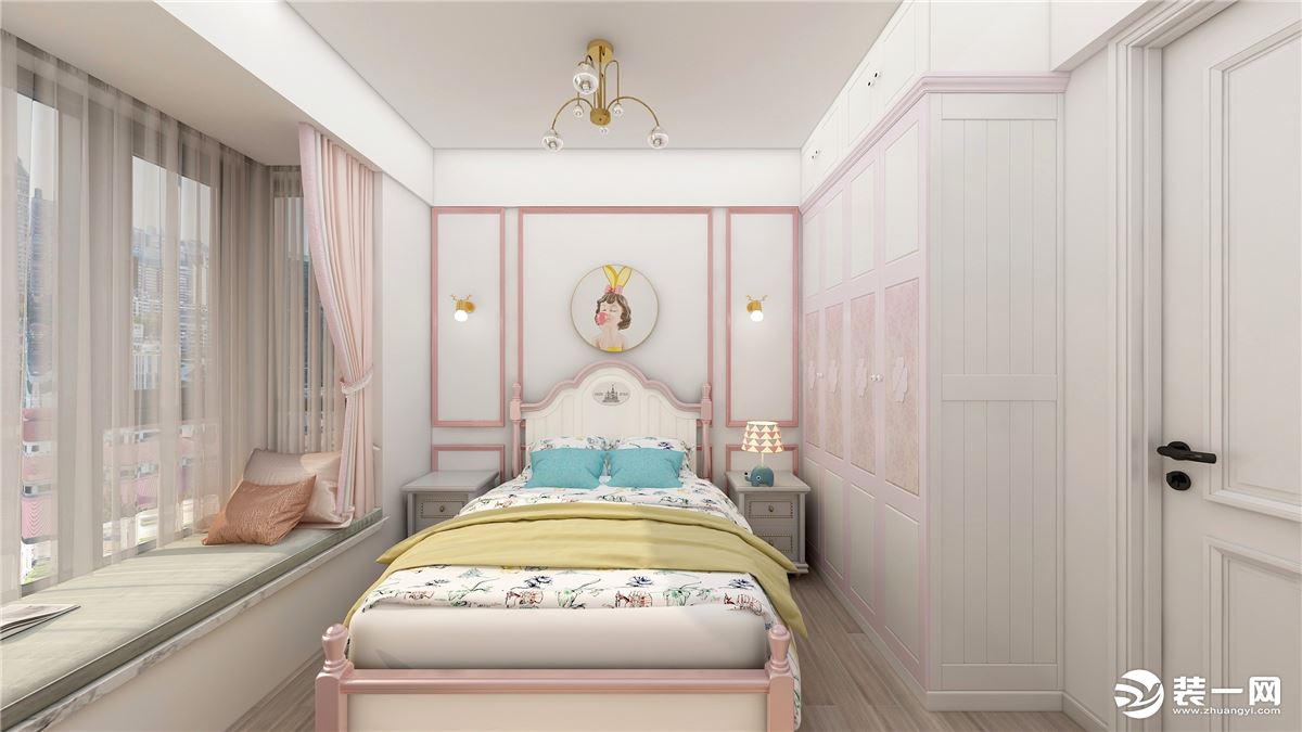 翡翠松湖-现代美式风格-卧室装修效果图