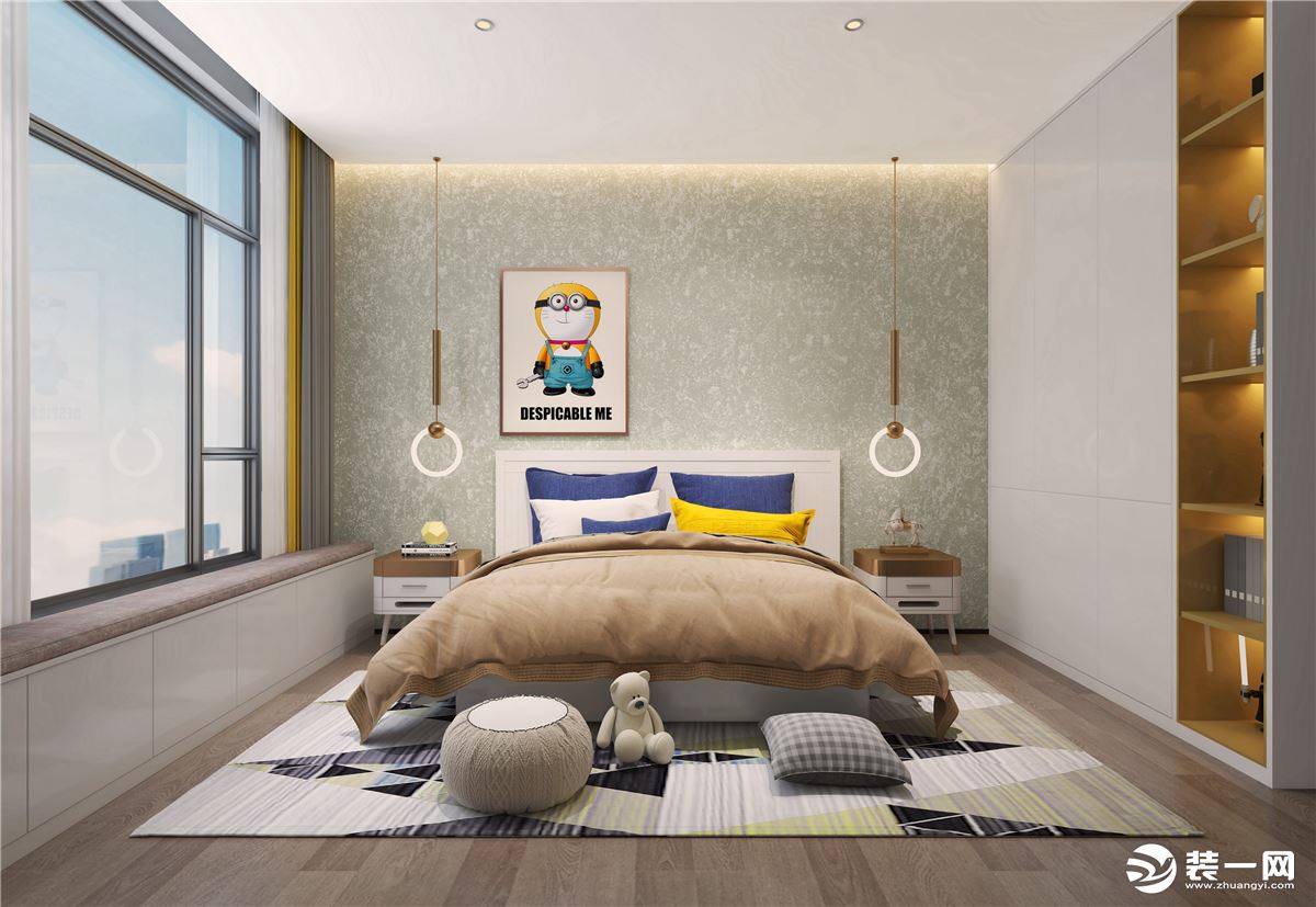 万科皇马郦宫-现代轻奢风格-卧室装修效果图