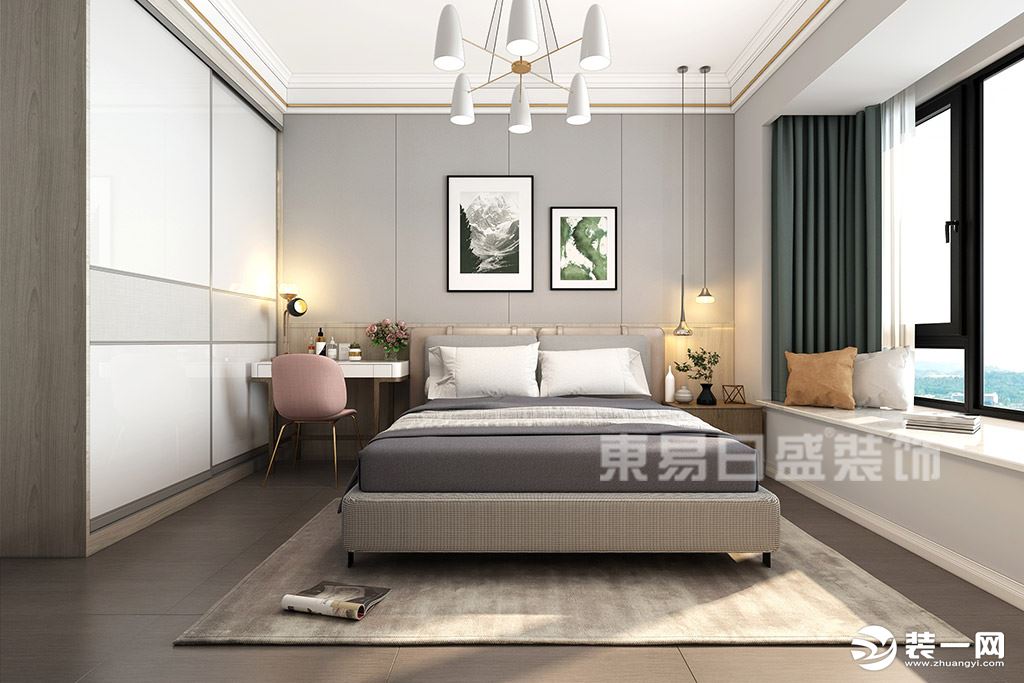 新世纪豪园-现代简约风格-卧室装修效果图