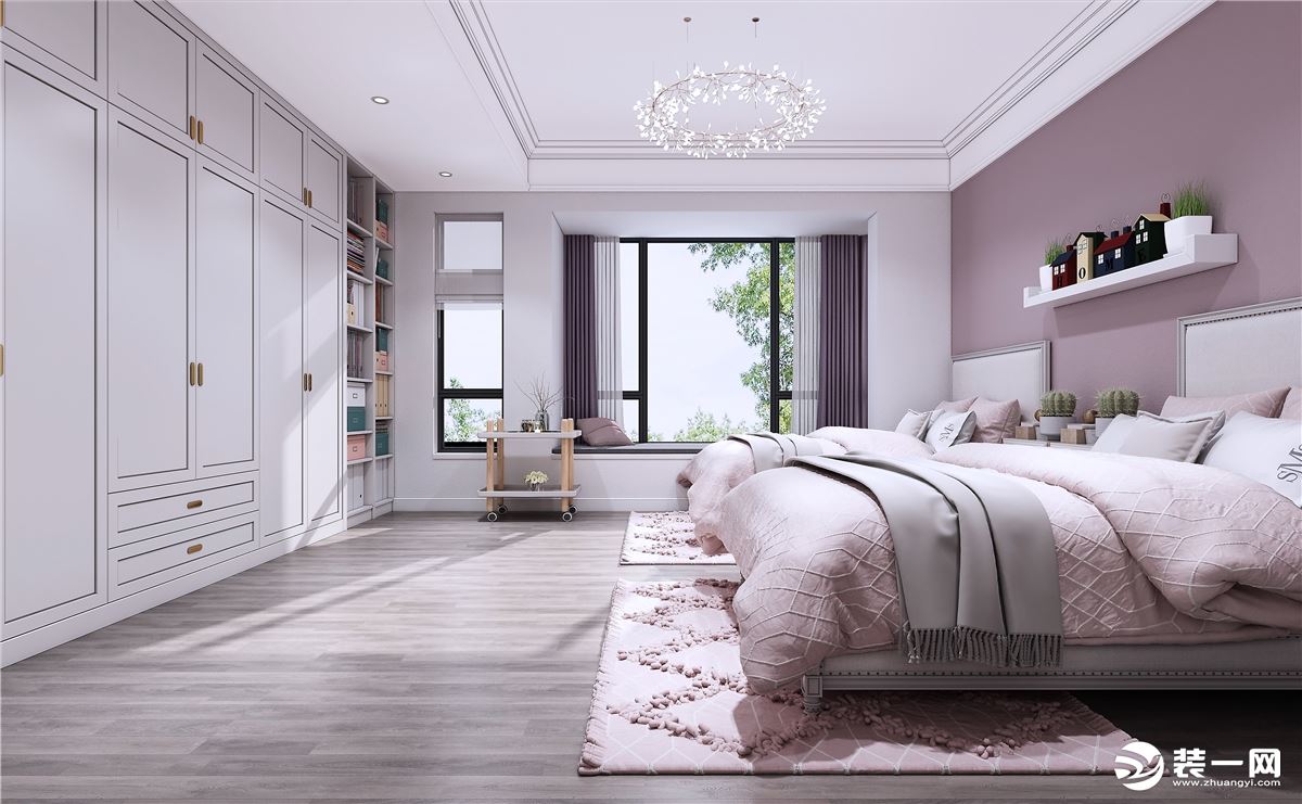 金地艺境水岸-新中式风格-卧室装修效果图