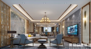 锦绣山河观园大平层320平现代客厅装修效果图