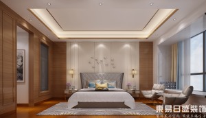 锦绣山河观园大平层320平现代卧室装修效果图