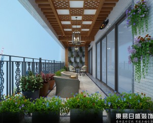 锦绣山河观园大平层320平现代阳台装修效果图