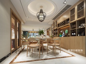 永江花园170平四房新中式餐厅装修效果图