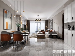 锦江花园117平三房二厅现代轻奢餐厅装修效果图