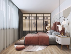 万科江南院子-现代轻奢风格-卧室装修效果图