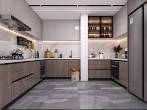 新世纪豪园-现代轻奢风格-厨房装修效果图