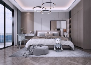 新世纪豪园-现代轻奢风格-卧室装修效果图
