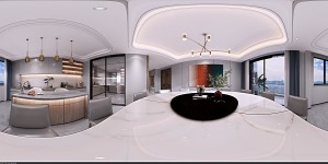 新世纪豪园-现代轻奢风格-餐厅装修效果图