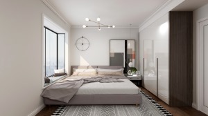 金地城南艺境-后现代风格-卧室装修效果图