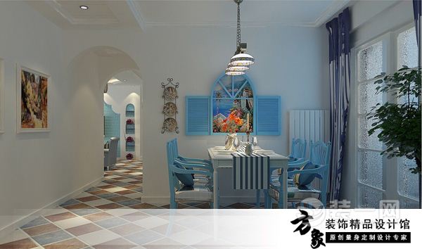 餐厅三居室地中海风格效果图