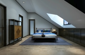 中天蓝山150平米复式混搭风格卧室装修效果图