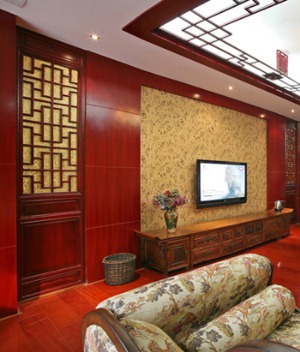 恒大华府 119平 三居室 半包6.7万-中式风格客厅