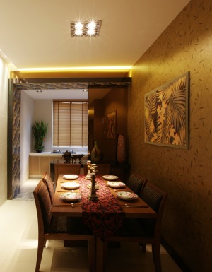 恒大华府 118平 三居室 造价13万 纯正的东南亚风餐厅