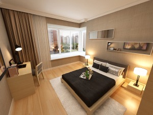 华府丹郡A12#-121㎡三居室韩式风格装修效果图主卧室