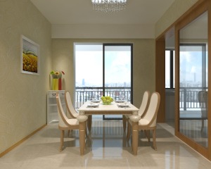 广州合生颐景茗苑145平米三居室简欧风格餐厅