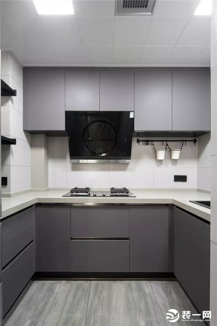 厨房柜门灰色效果图图片