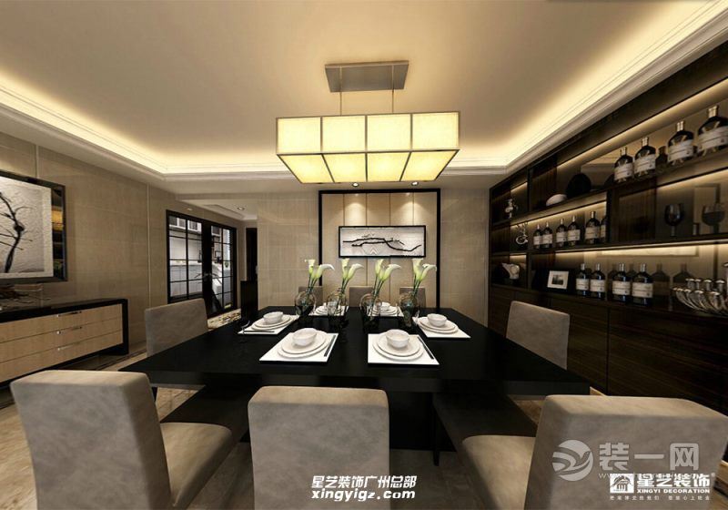 广州颐和山庄80平米两居室现代风格餐厅