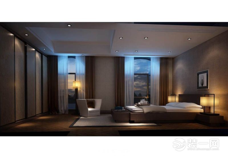 广州远洋城御山300平米别墅现代风格卧室