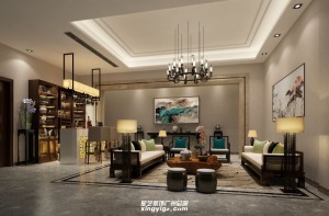 广州保利水晶200平米别墅现代风格客厅