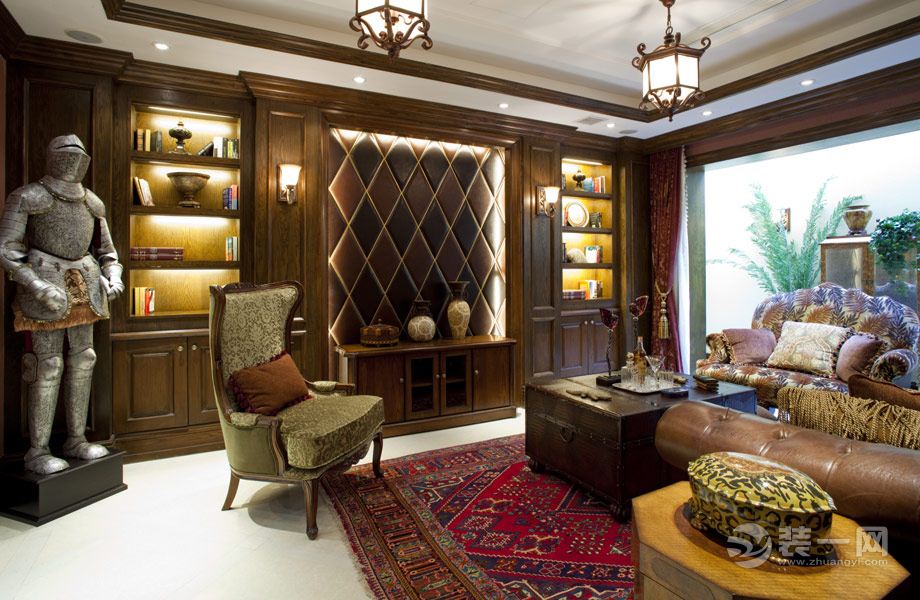 托斯卡纳 129平 三居室 造价15万 美式风格客厅