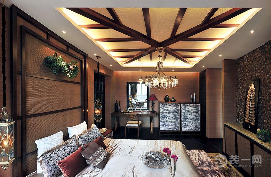 融科紫檀 156平 四居室 造价18万 东南亚风格卧室