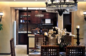 融科紫檀 156平 四居室 造價18萬 東南亞風格餐廳