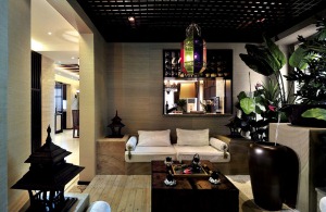 融科紫檀 156平 四居室 造价18万 东南亚风格客厅