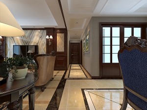 【乐屋装饰】合肥金榈园147㎡欧式风格走廊装修效果图