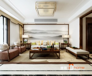 济南阳光100室四厅中式风格装修设计丨唐风uhome设计中心