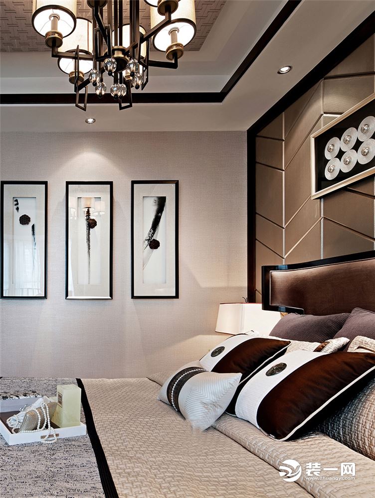 西安230平中式风格经典装修案例-卧室1