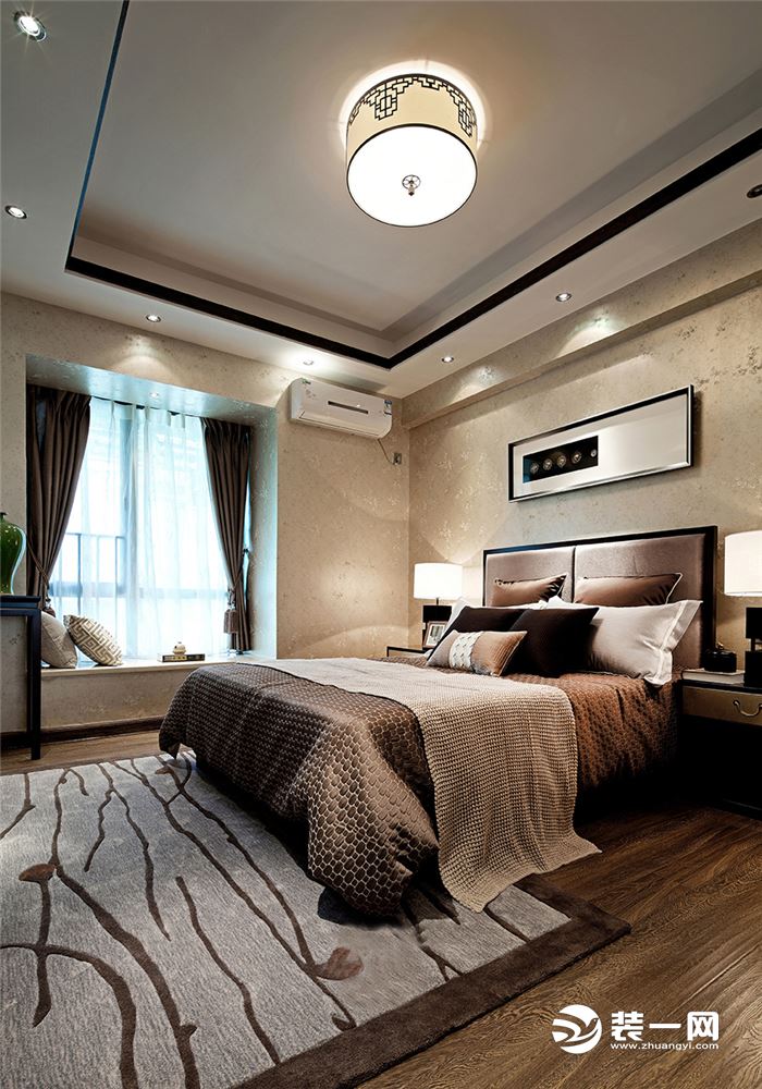 西安230平中式风格经典装修案例-卧室2
