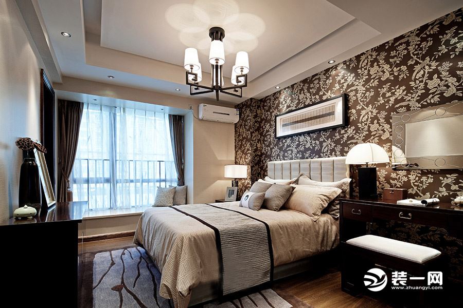 西安230平中式风格经典装修案例-卧室
