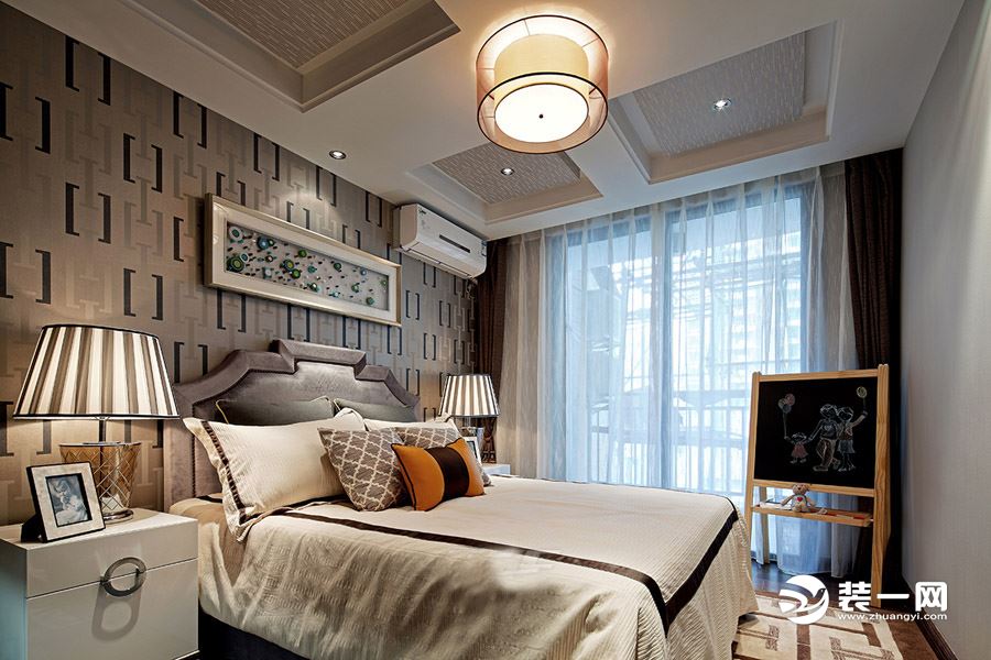 西安230平中式风格经典装修案例-卧室