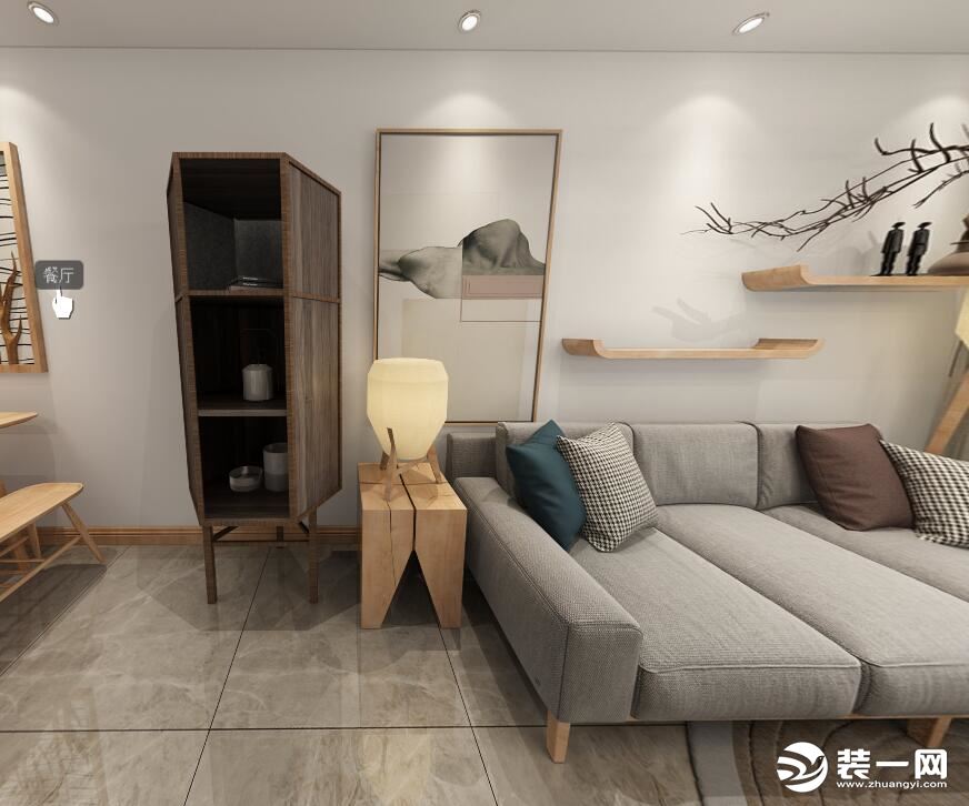 郡未来101㎡三居室日式风格之 沙发背景墙