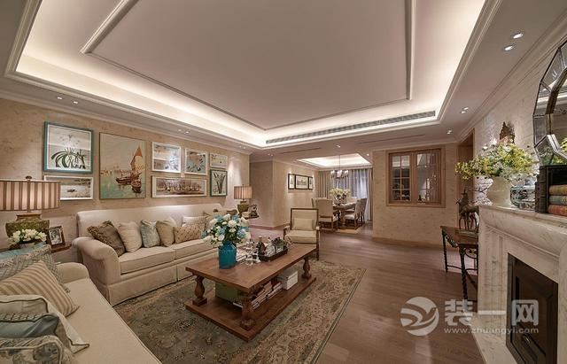 广州祈福新村170平米美式风格客厅
